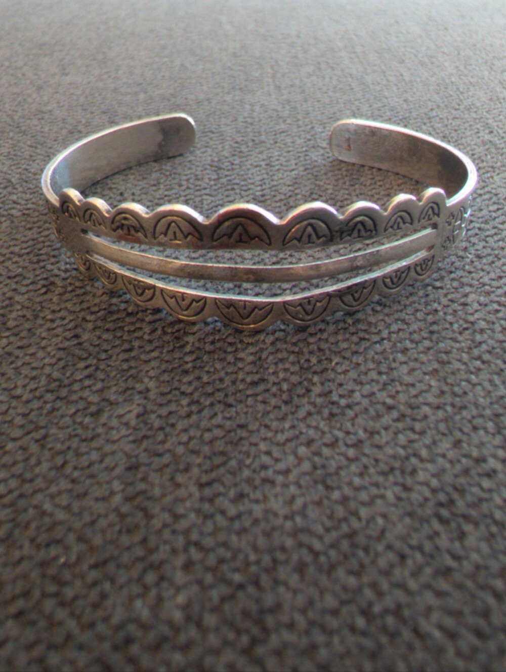 Vintage Sterling Silver Scallop-Edge Cuff Bracelet